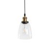 GLOBOSTAR® WICKHAM 01168 Vintage Κρεμαστό Φωτιστικό Οροφής με Ντουί 1 x E27 AC 220-240V IP20 - Χρυσό & Διάφανο - Μ14 x Π14 x Y23cm