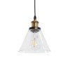 GLOBOSTAR® BINGLEY 01169 Vintage Κρεμαστό Φωτιστικό Οροφής με Ντουί 1 x E27 AC 220-240V IP20 - Διάφανο & Χρυσό - Μ18 x Π18 x Υ20cm
