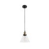 GLOBOSTAR® BINGLEY 01169 Vintage Κρεμαστό Φωτιστικό Οροφής με Ντουί 1 x E27 AC 220-240V IP20 - Διάφανο & Χρυσό - Μ18 x Π18 x Υ20cm