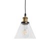 GLOBOSTAR® BINGLEY 01169 Vintage Κρεμαστό Φωτιστικό Οροφής με Ντουί 1 x E27 AC 220-240V IP20 - Διάφανο & Χρυσό - Μ18 x Π18 x Υ20cm