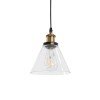 GLOBOSTAR® BINGLEY 01169 Vintage Κρεμαστό Φωτιστικό Οροφής με Ντουί 1 x E27 AC 220-240V IP20 - Διάφανο & Χρυσό - Μ18 x Π18 x Υ20cm
