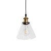 GLOBOSTAR® BINGLEY 01169 Vintage Κρεμαστό Φωτιστικό Οροφής με Ντουί 1 x E27 AC 220-240V IP20 - Διάφανο & Χρυσό - Μ18 x Π18 x Υ20cm