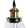 GLOBOSTAR® BINGLEY 01169 Vintage Κρεμαστό Φωτιστικό Οροφής με Ντουί 1 x E27 AC 220-240V IP20 - Διάφανο & Χρυσό - Μ18 x Π18 x Υ20cm