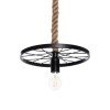GLOBOSTAR® VELO 01185 Vintage Κρεμαστό Φωτιστικό Οροφής με Ντουί 1 x E27 AC 220-240V IP20 - Μαύρο & Μπεζ - Μ30 x Π30 x Υ12cm