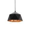 GLOBOSTAR® HEXAGON 01194 Μοντέρνο Κρεμαστό Φωτιστικό Οροφής με Ντουί 1 x E27 AC 220-240V IP20 - Μαύρο & Χρυσό - Μ25 x Π25 x Υ15cm