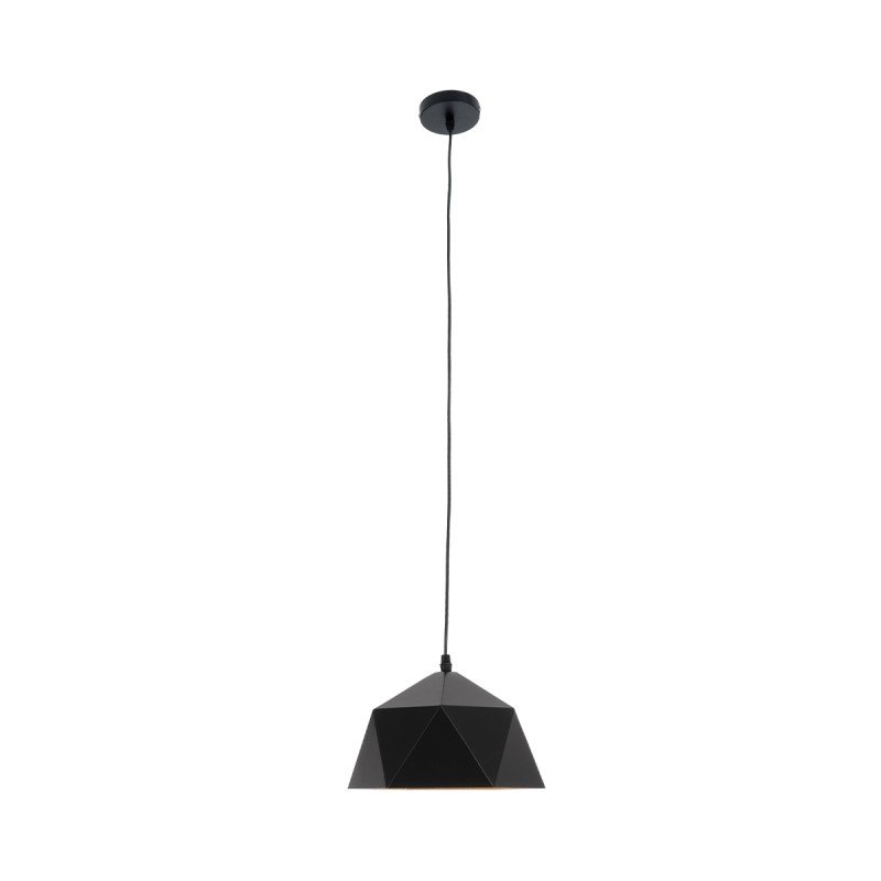 GLOBOSTAR® HEXAGON 01194 Μοντέρνο Κρεμαστό Φωτιστικό Οροφής με Ντουί 1 x E27 AC 220-240V IP20 - Μαύρο & Χρυσό - Μ25 x Π25 x Υ15cm