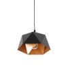 GLOBOSTAR® HEXAGON 01194 Μοντέρνο Κρεμαστό Φωτιστικό Οροφής με Ντουί 1 x E27 AC 220-240V IP20 - Μαύρο & Χρυσό - Μ25 x Π25 x Υ15cm