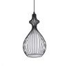 GLOBOSTAR® REA 01197 Μοντέρνο Κρεμαστό Φωτιστικό Οροφής με Ντουί 1 x E27 AC 220-240V IP20 - Μαύρο & Λευκό - Μ21 x Π21 x Υ40cm