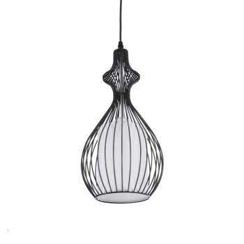 GLOBOSTAR® REA 01197 Μοντέρνο Κρεμαστό Φωτιστικό Οροφής με Ντουί 1 x E27 AC 220-240V IP20 - Μαύρο & Λευκό - Μ21 x Π21 x Υ40cm