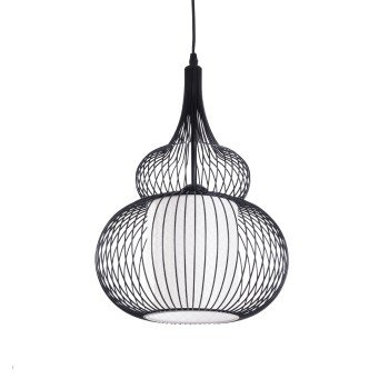 GLOBOSTAR® LILY 01199 Μοντέρνο Κρεμαστό Φωτιστικό Οροφής με Ντουί 1 x E27 AC 220-240V IP20 - Μαύρο & Λευκό - Μ31 x Π31 x Υ42cm