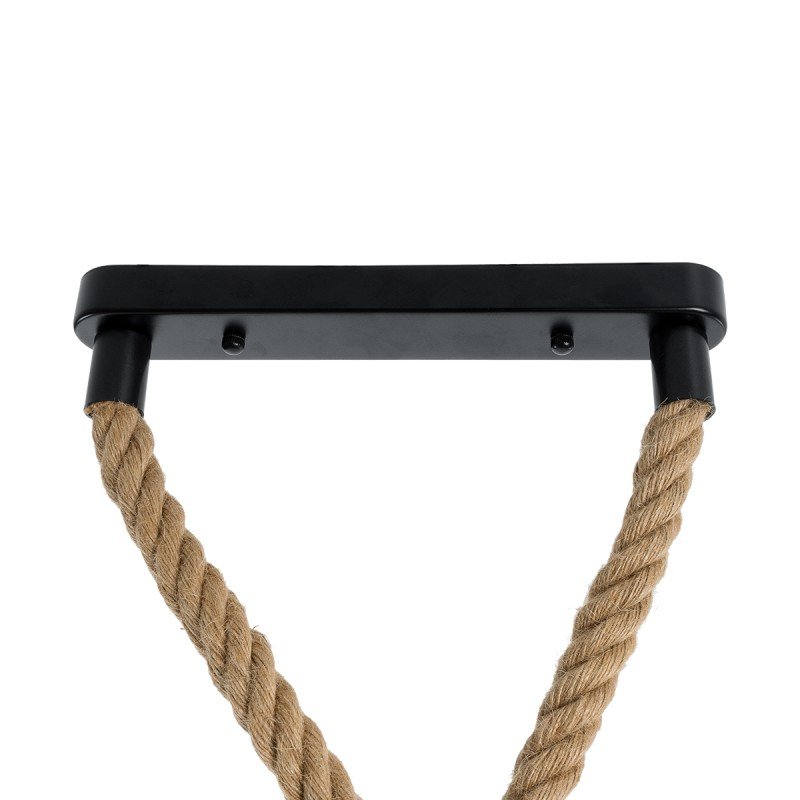 GLOBOSTAR® ROPE 01279 Boho Κρεμαστό Φωτιστικό Οροφής με Ντουί 2 x E27 AC 220-240V IP20 - Μπεζ - Μ30 x Π3.5 x Υ100cm