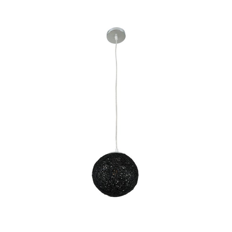 GLOBOSTAR® OCEANA 01356 Boho Κρεμαστό Φωτιστικό Οροφής με Ντουί 1 x E27 AC 220-240V IP20 - Μαύρο - Μ20 x Π20 x Υ20cm