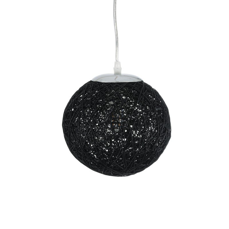 GLOBOSTAR® OCEANA 01356 Boho Κρεμαστό Φωτιστικό Οροφής με Ντουί 1 x E27 AC 220-240V IP20 - Μαύρο - Μ20 x Π20 x Υ20cm