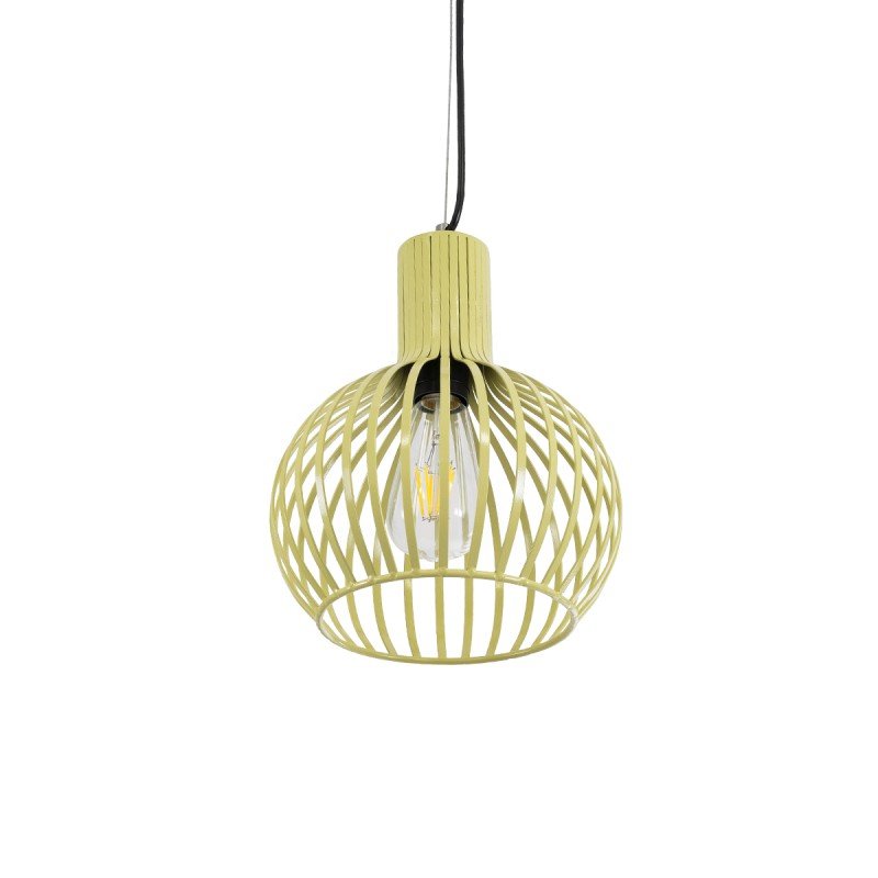 GLOBOSTAR® SCANDI 01387 Vintage Κρεμαστό Φωτιστικό Οροφής με Ντουί 1 x E27 AC 220-240V IP20 - Μπεζ - Μ23 x Π23 x Υ30cm