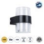 GLOBOSTAR® EMPIRE 60777 Μοντέρνο Φωτιστικό Τοίχου - Απλίκα LED 10W 1050lm 120° AC 220-240V Αδιάβροχο IP65 Θερμό Λευκό 2700K - Bridgelux SMD Chip & TÜV SÜD Driver - Διάφανο & Μαύρο Ματ - M10 x Π11 x Υ13.5cm - 3 Χρόνια Εγγύηση