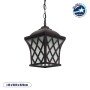 GLOBOSTAR® LINCOLN 01399 Vintage Κρεμαστό Φωτιστικό Οροφής με Ντουί 1 x E27 AC 220-240V IP20 - Καφέ & Διάφανο - Μ19 x Π19 x Υ20cm