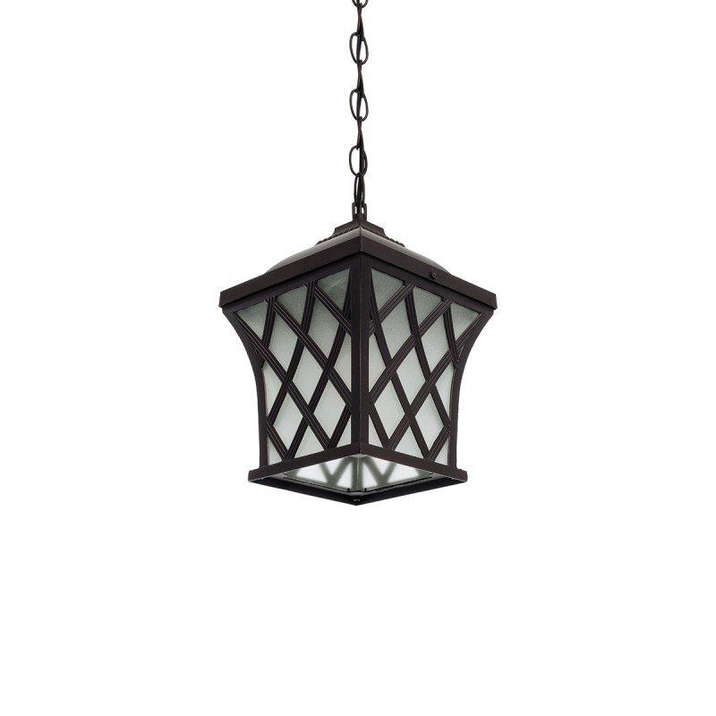 GLOBOSTAR® LINCOLN 01399 Vintage Κρεμαστό Φωτιστικό Οροφής με Ντουί 1 x E27 AC 220-240V IP20 - Καφέ & Διάφανο - Μ19 x Π19 x Υ20cm