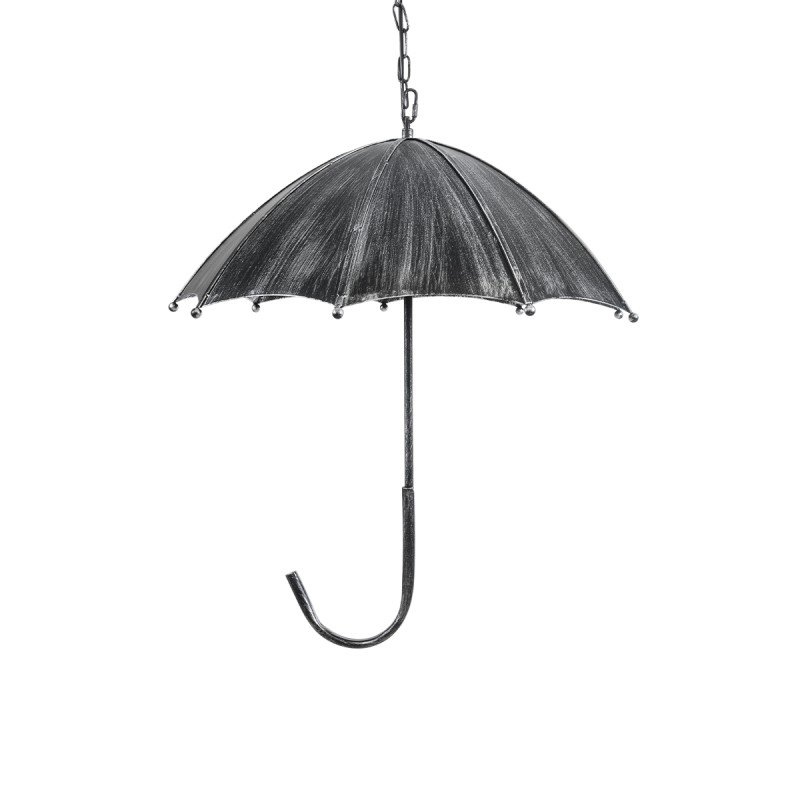 GLOBOSTAR® UMBRELLA 01407 Vintage Κρεμαστό Φωτιστικό Οροφής με Ντουί 5 x E27 AC 220-240V IP20 - Ασημί - Μ60 x Π60 x Y65cm