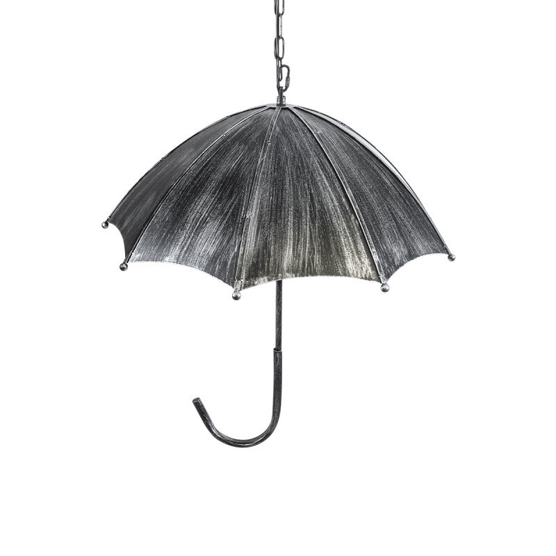 GLOBOSTAR® UMBRELLA 01407 Vintage Κρεμαστό Φωτιστικό Οροφής με Ντουί 5 x E27 AC 220-240V IP20 - Ασημί - Μ60 x Π60 x Y65cm