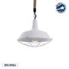 GLOBOSTAR® CRANE 01409 Vintage Κρεμαστό Φωτιστικό Οροφής με Ντουί 1 x E27 AC 220-240V IP20 - Λευκό & Μπεζ - Μ36 x Π36 x Υ31cm