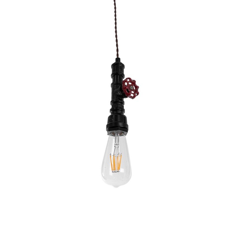 GLOBOSTAR® SPIGOT 01415 Vintage Κρεμαστό Φωτιστικό Οροφής με Ντουί 1 x E27 AC 220-240V IP20 - Μαύρο & Κόκκινο - Μ5 x Π5 x Y20cm GLOBOSTAR® SPIGOT 01415 Vintage Κρεμαστό Φωτιστικό Οροφής με Ντουί 1 x E27 AC 220-240V IP20 - Μαύρο & Κόκκινο - Μ5 x Π5 x Y20cm