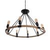 GLOBOSTAR® MILLBANK 01423 Vintage Κρεμαστό Φωτιστικό Οροφής με Ντουί 8 x E27 AC 220-240V IP20 - Μαύρο & Μπεζ - Μ80 x Π80 x Y54cm GLOBOSTAR® MILLBANK 01423 Vintage Κρεμαστό Φωτιστικό Οροφής με Ντουί 8 x E27 AC 220-240V IP20 - Μαύρο & Μπεζ - Μ80 x Π80 x Y54cm