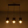 GLOBOSTAR® LANA 01425 Μοντέρνο Κρεμαστό Φωτιστικό Οροφής με Ντουί 3 x E27 AC 220-240V IP20 - Μαύρο & Καφέ - Μ60 x Π13 x Υ18cm