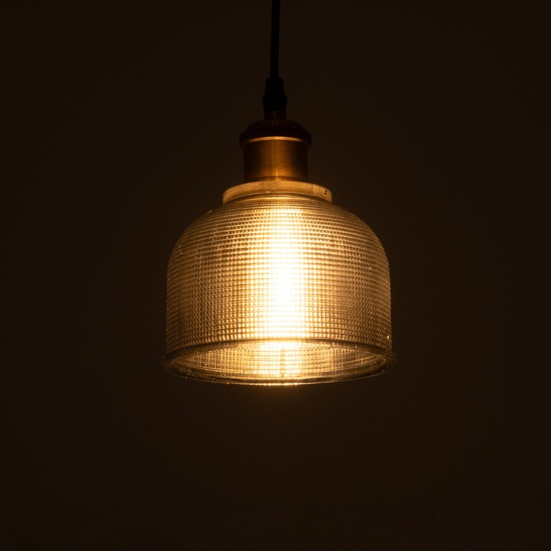 GLOBOSTAR® SEGRETO 01449 Vintage Κρεμαστό Φωτιστικό Οροφής με Ντουί 1 x E27 AC 220-240V IP20 - Γκρι & Χρυσό - Μ14 x Π14 x Υ18cm