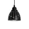 GLOBOSTAR® COOLIE 01476 Μοντέρνο Κρεμαστό Φωτιστικό Οροφής με Ντουί 1 x E27 AC 220-240V IP20 - Μαύρο & Ασημί - Μ12.5 x Π12.5 x Υ11.5cm