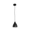 GLOBOSTAR® COOLIE 01476 Μοντέρνο Κρεμαστό Φωτιστικό Οροφής με Ντουί 1 x E27 AC 220-240V IP20 - Μαύρο & Ασημί - Μ12.5 x Π12.5 x Υ11.5cm