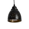 GLOBOSTAR® COOLIE 01479 Μοντέρνο Κρεμαστό Φωτιστικό Οροφής με Ντουί 1 x E27 AC 220-240V IP20 - Μαύρο & Χρυσό - Μ12.5 x Π12.5 x Υ11.5cm