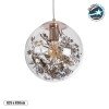 GLOBOSTAR® HARPER 01511 Μοντέρνο Κρεμαστό Φωτιστικό Οροφής με Ντουί 1 x E27 AC 220-240V IP20 - Διάφανο & Χάλκινο - Μ25 x Π25 x Υ30cm