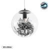 GLOBOSTAR® HARPER 01512 Μοντέρνο Κρεμαστό Φωτιστικό Οροφής με Ντουί 1 x E27 AC 220-240V IP20 - Διάφανο & Μαύρο - Μ25 x Π25 x Υ30cm