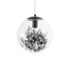 GLOBOSTAR® HARPER 01512 Μοντέρνο Κρεμαστό Φωτιστικό Οροφής με Ντουί 1 x E27 AC 220-240V IP20 - Διάφανο & Μαύρο - Μ25 x Π25 x Υ30cm