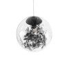 GLOBOSTAR® HARPER 01512 Μοντέρνο Κρεμαστό Φωτιστικό Οροφής με Ντουί 1 x E27 AC 220-240V IP20 - Διάφανο & Μαύρο - Μ25 x Π25 x Υ30cm