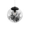 GLOBOSTAR® HARPER 01512 Μοντέρνο Κρεμαστό Φωτιστικό Οροφής με Ντουί 1 x E27 AC 220-240V IP20 - Διάφανο & Μαύρο - Μ25 x Π25 x Υ30cm