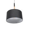 GLOBOSTAR® BRONX 01517 Μοντέρνο Κρεμαστό Φωτιστικό Οροφής με Ντουί 1 x E27 AC 220-240V IP20 - Μαύρο & Μπεζ - Μ35 x Π35 x Υ50cm