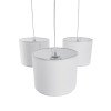 GLOBOSTAR® RAMSON 01526 Μοντέρνο Κρεμαστό Φωτιστικό Οροφής με Ντουί 3 x E27 AC 220-240V IP20 - Λευκό & Μπεζ - Μ65 x Π65 x Υ20cm