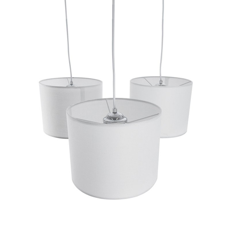 GLOBOSTAR® RAMSON 01526 Μοντέρνο Κρεμαστό Φωτιστικό Οροφής με Ντουί 3 x E27 AC 220-240V IP20 - Λευκό & Μπεζ - Μ65 x Π65 x Υ20cm