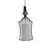 GLOBOSTAR® LILY 01559 Vintage Κρεμαστό Φωτιστικό Οροφής με Ντουί 1 x E27 AC 220-240V IP20 - Μαύρο & Λευκό - Μ25 x Π25 x Υ61cm