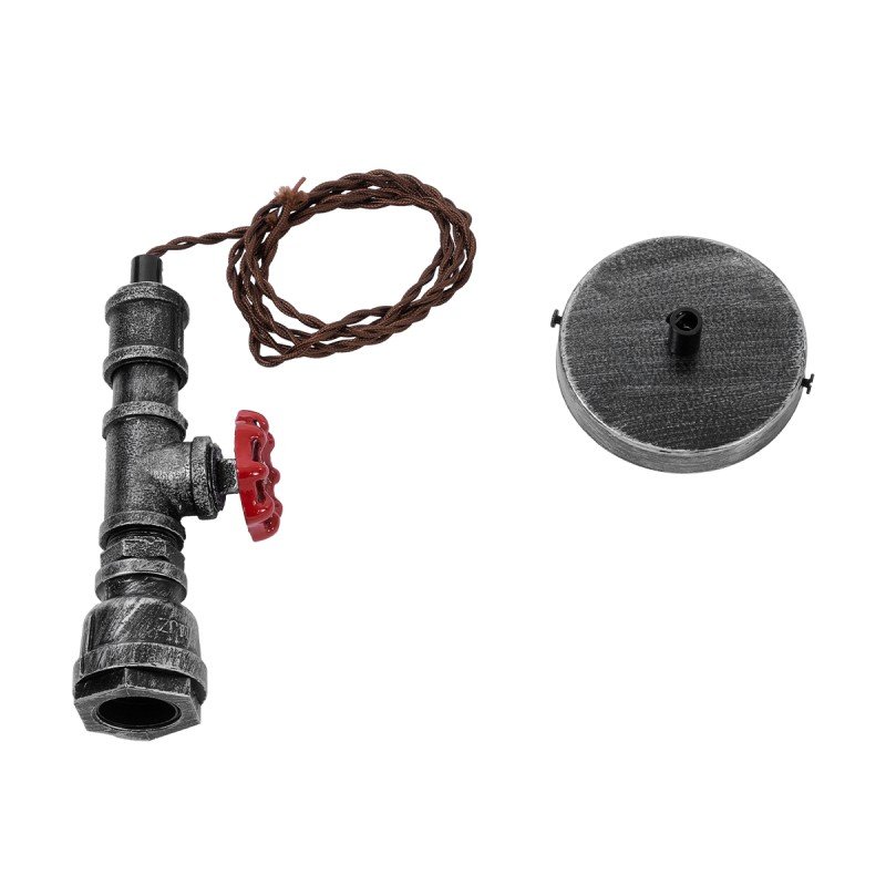 GLOBOSTAR® SPIGOT 01583 Vintage Κρεμαστό Φωτιστικό Οροφής με Ντουί 1 x E27 AC 220-240V IP20 - Ασημί & Κόκκινο - Μ5 x Π5 x Y20cm GLOBOSTAR® SPIGOT 01583 Vintage Κρεμαστό Φωτιστικό Οροφής με Ντουί 1 x E27 AC 220-240V IP20 - Ασημί & Κόκκινο - Μ5 x Π5 x Y20cm