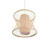 GLOBOSTAR® HIBISCUS 01632 Boho Κρεμαστό Φωτιστικό Οροφής με Ντουί 1 x E27 AC 220-240V IP20 - Μπεζ - Μ35 x Π35 x Y30cm