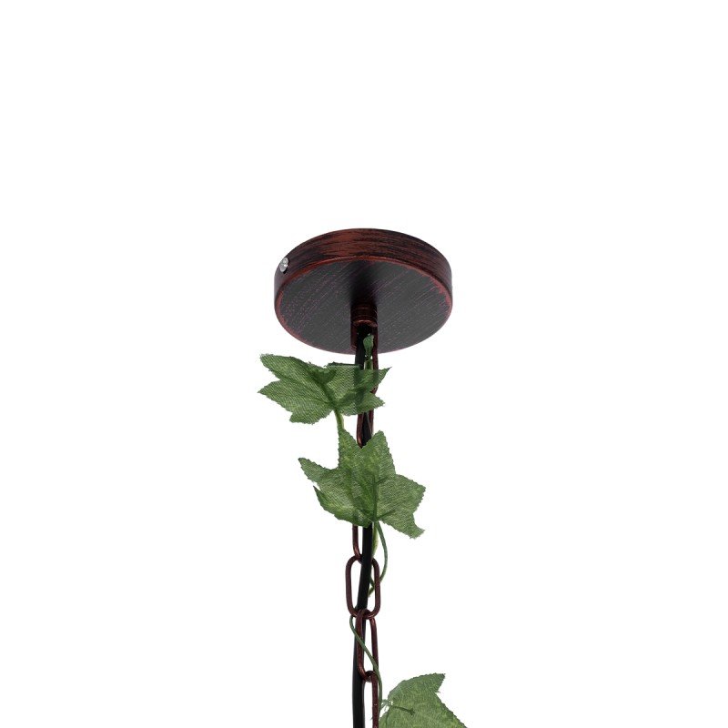 GLOBOSTAR® NEST 01642 Vintage Κρεμαστό Φωτιστικό Οροφής με Ντουί 1 x E27 AC 220-240V IP20 - Χάλκινο & Πράσινο - Μ48 x Π38 x Y40cm