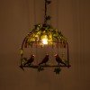 GLOBOSTAR® NEST 01642 Vintage Κρεμαστό Φωτιστικό Οροφής με Ντουί 1 x E27 AC 220-240V IP20 - Χάλκινο & Πράσινο - Μ48 x Π38 x Y40cm