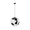 GLOBOSTAR® EARTH 01663 Vintage Κρεμαστό Φωτιστικό Οροφής με Ντουί 1 x E27 AC 220-240V IP20 - Μαύρο - Μ40 x Π40 x Υ38cm