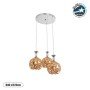GLOBOSTAR® BOUQUET 01670 Μοντέρνο Κρεμαστό Φωτιστικό Οροφής με Ντουί 3 x E27 AC 220-240V IP20 - Πολύχρωμο - Μ46 x Π46 x Y23cm