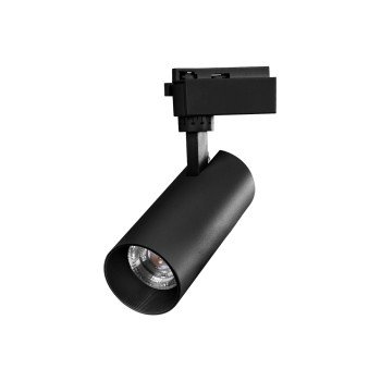 GLOBOSTAR® LUGANO 60811 Μονοφασικό Σποτ Ράγας LED 20W 2400lm 36° AC 220-240V IP20 Θερμό Λευκό 2700K - Bridgelux COB Chip & TÜV SÜD Driver - Eurotrack 1PH - Μαύρο Ματ - Μ6.5 x Π6.5 x Υ20cm - 5 Χρόνια Εγγύηση