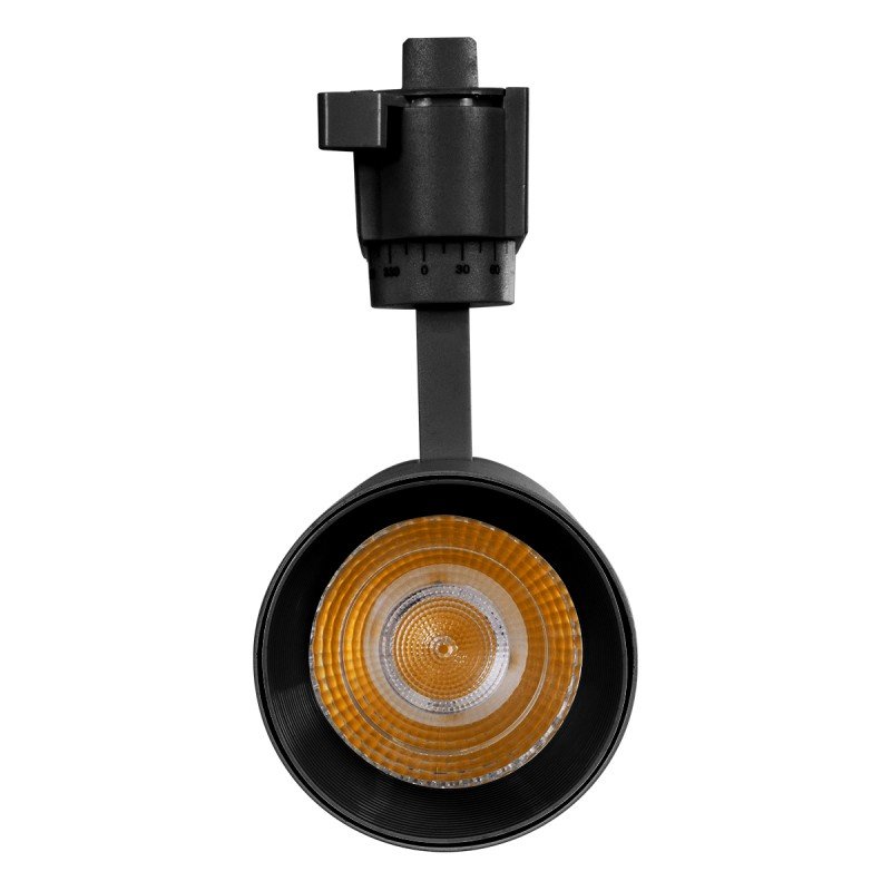 GLOBOSTAR® LUGANO 60811 Μονοφασικό Σποτ Ράγας LED 20W 2400lm 36° AC 220-240V IP20 Θερμό Λευκό 2700K - Bridgelux COB Chip & TÜV SÜD Driver - Eurotrack 1PH - Μαύρο Ματ - Μ6.5 x Π6.5 x Υ20cm - 5 Χρόνια Εγγύηση