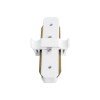 GloboStar® 2L-EUROTRACK 60848 Αντάπτορας Ι(Γιώτα) - Μονοφασικός 2 Καλωδίων για όλες τις Ράγες EUROTRACK AC 220-240V Μ8 x Π4 x Υ2cm - EUROTRACK® System 1L+1N - Θερμοπλαστικό - Λευκό - 5 Χρόνια Εγγύηση