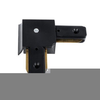 Globostar 60851 Αντάπτορας L (Ελ) - Μονοφασικός 2 Καλωδίων για όλες τις Ράγες EUROTRACK AC 220-240V IP20 Μ6.5 x Π6.5 x Υ1.7cm - EUROTRACK® System 1L+1N - Θερμοπλαστικό - Μαύρο - 5 Χρόνια Εγγύηση